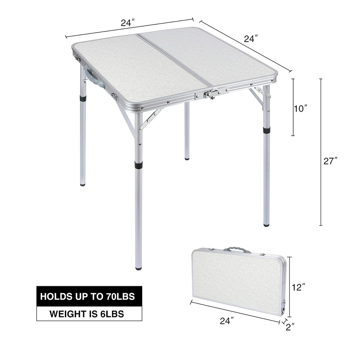 Small Square Folding Aluminum Camping Table Q74466