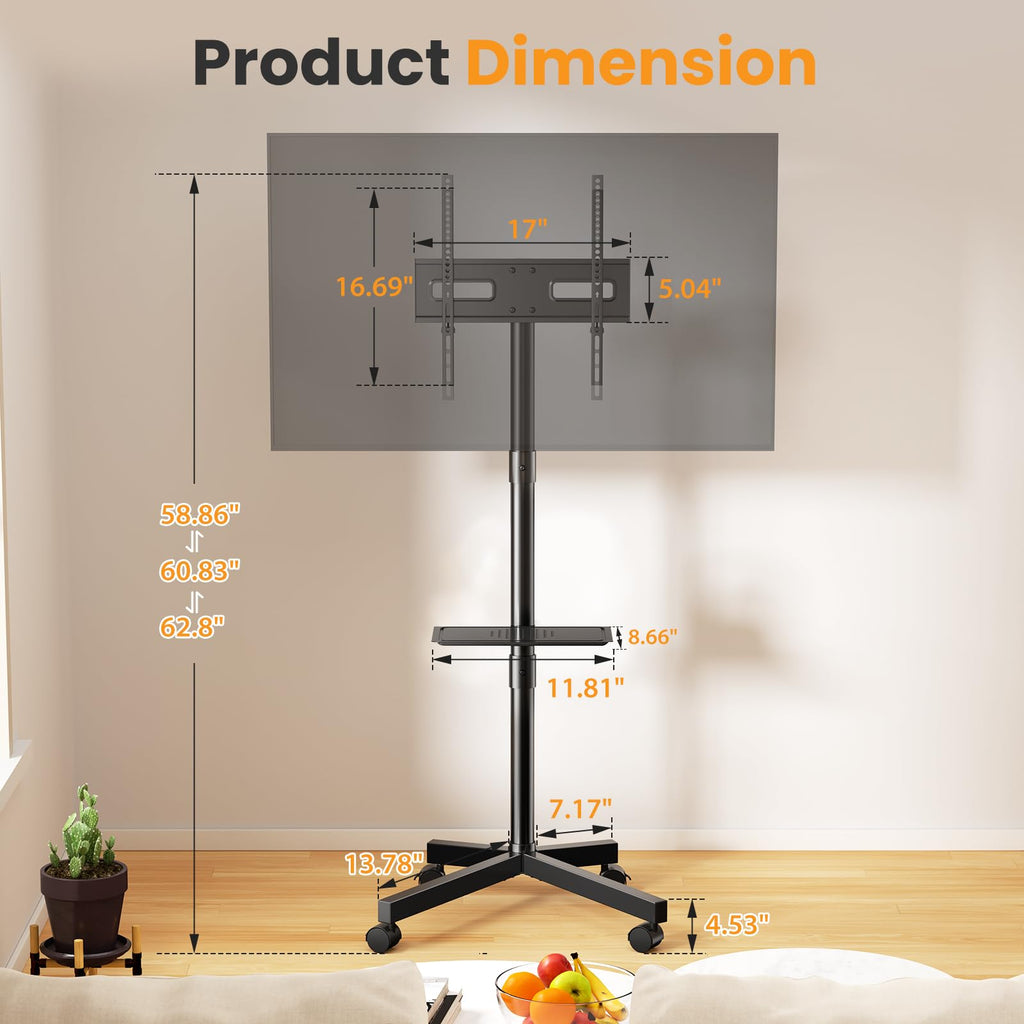 Rolling TV Stand with Wheels for 23-60 Inch F53577
