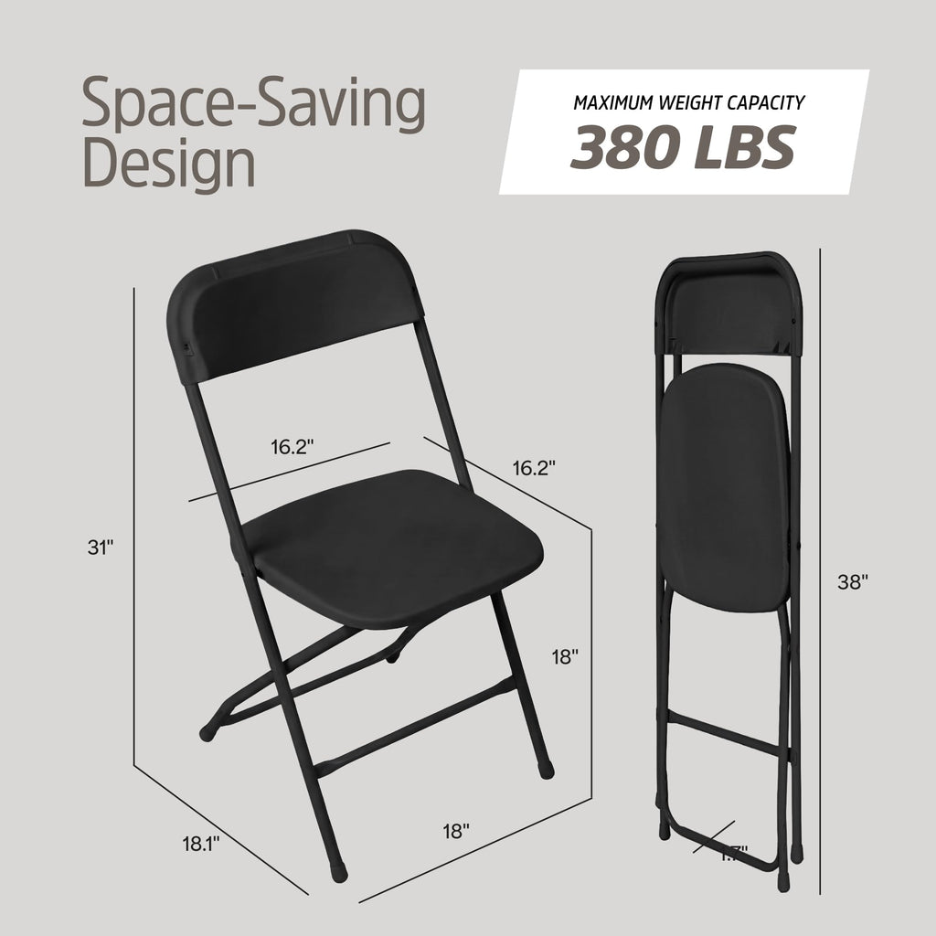 10 Pack Black Plastic Folding Chairs M683891