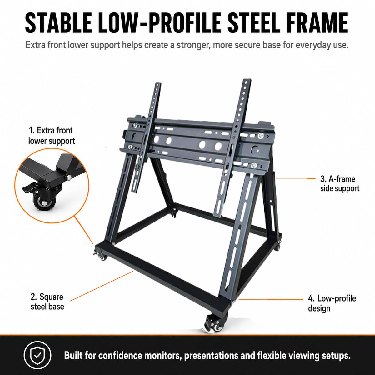 Mobile TV Stand with Wheels for 26-65 Inch TVs I3155