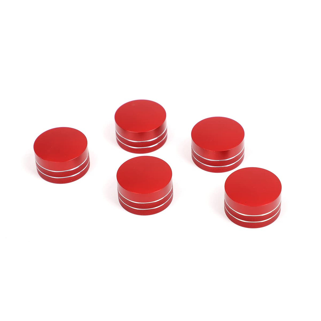 Red Aluminum Alloy Air Conditioner Volume Knob Cover Trim Pack of 2 Q88857