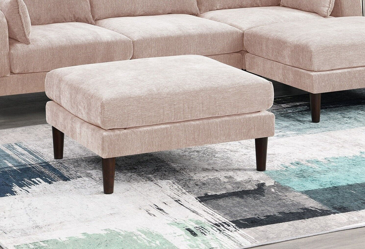 5pc Modular Sectional Set with Armless Chair Corner Wedge and Ottoman K9783