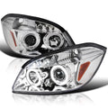LED Halo Chrome Housing Clear Lens Projector Headlights Left + Right Pair I249909