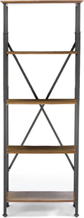Brown Wood and Metal Bookcase O80655