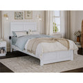 White Solid Wood Twin Bed Frame with Footboard I157