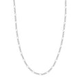 14K White Gold 20" Figaro Chain Necklace D341