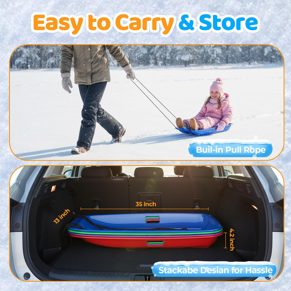 35" Snow Sled with Rope and Handles Y462
