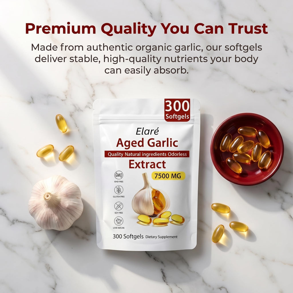 Odorless Organic Garlic Extract Capsules 300 Softgels R466