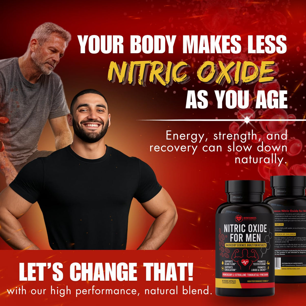 90 Capsules Nitric Oxide Supplement O3736
