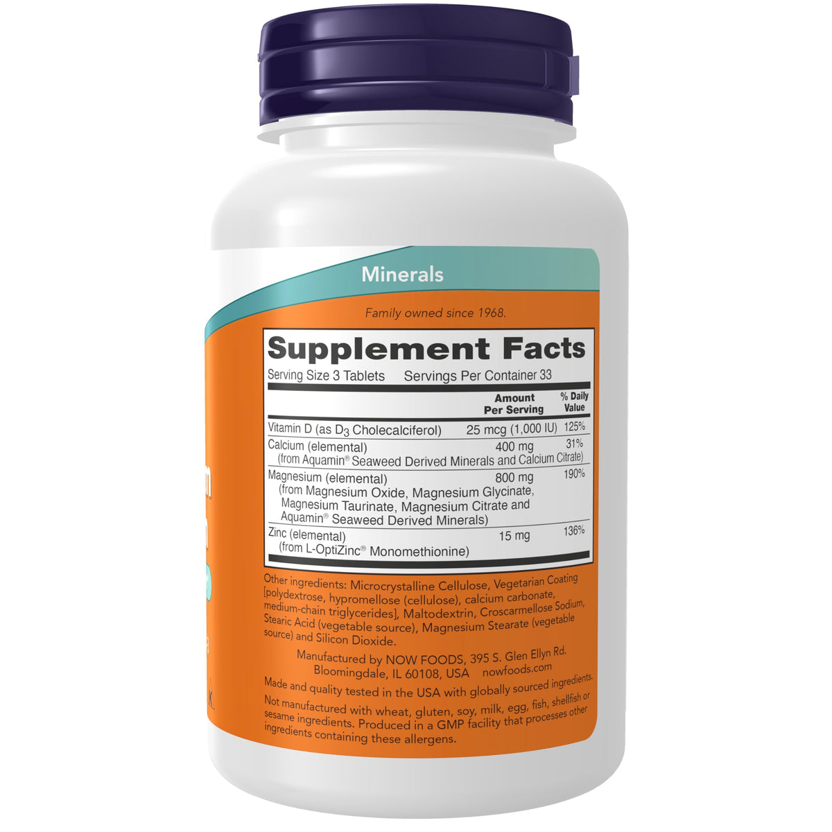 Magnesium & Calcium with Vitamin D3 and Zinc 100 Tabs Y736
