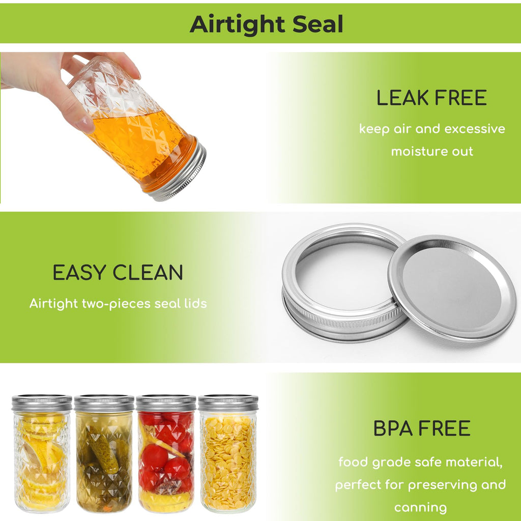 12 oz Regular Mouth Glass Mason Jar 20 Pack T592349