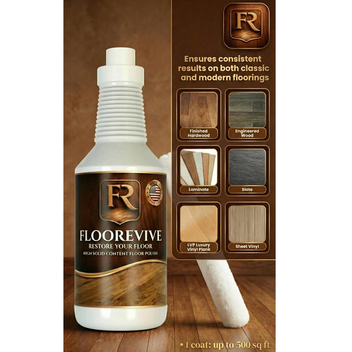 Wood Floor Polish & Shine Restorer, 32 Fl Oz Pack of 2 P725