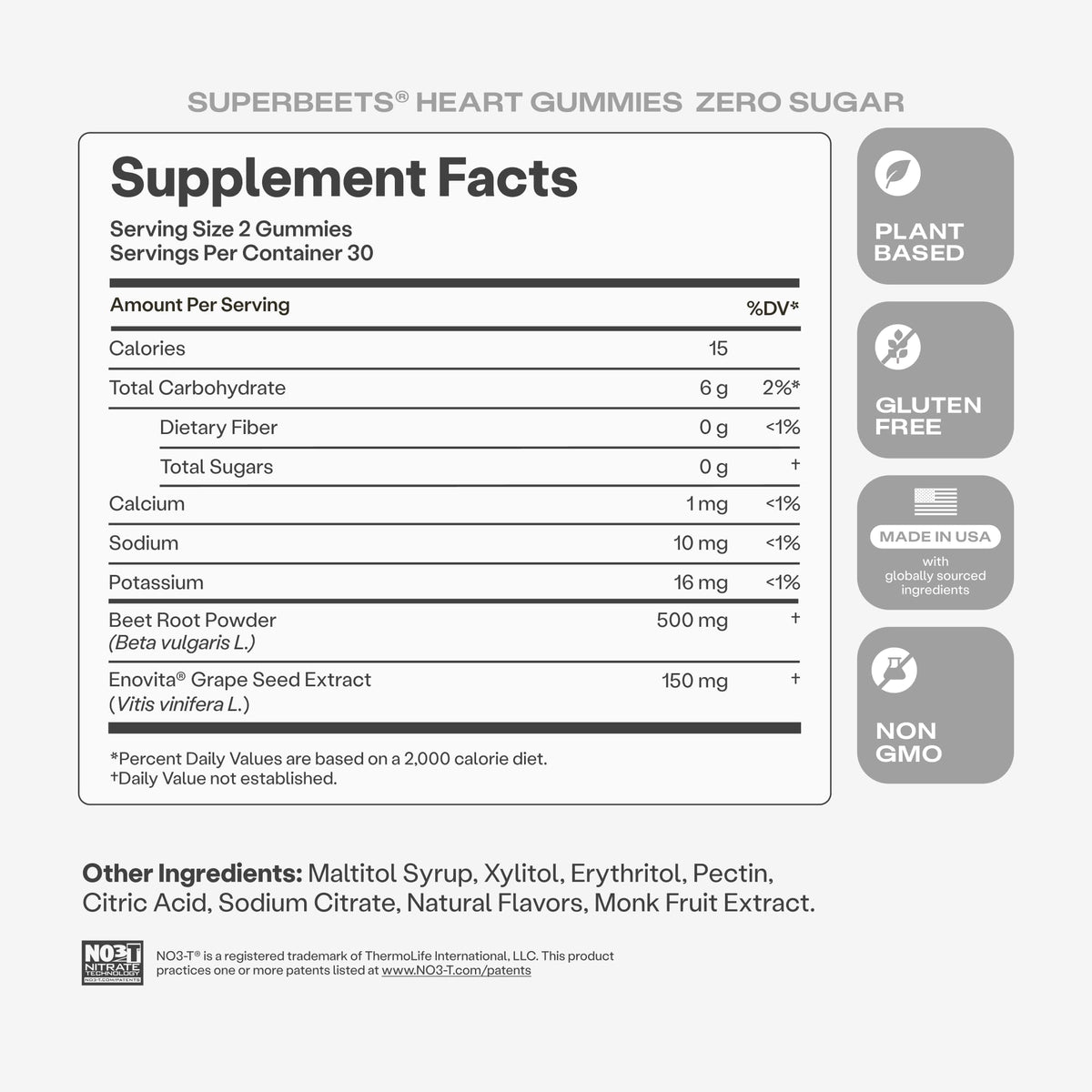 Zero Sugar Beet Gummies 60 Count K641092