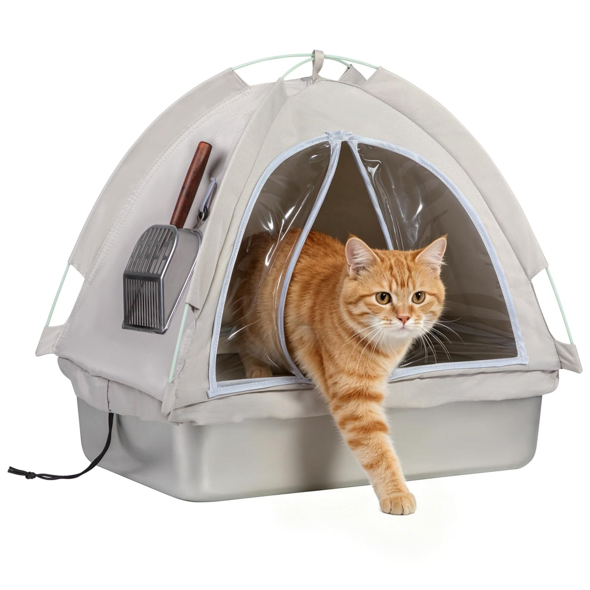 Stainless Steel Extra Large Enclosed Cat Litter Box J5291