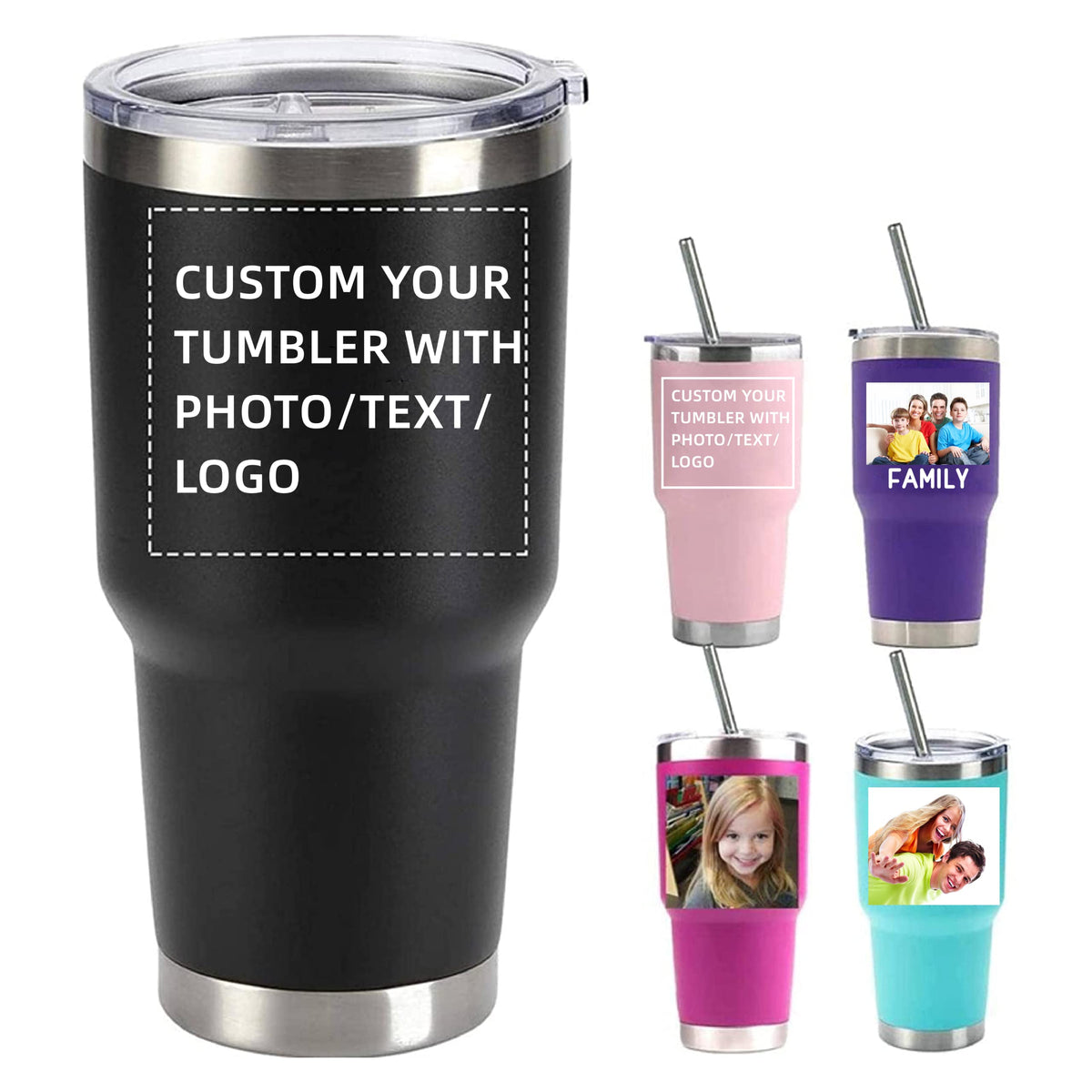 20oz/30oz Stainless Steel Tumbler with Lid & Straw K167