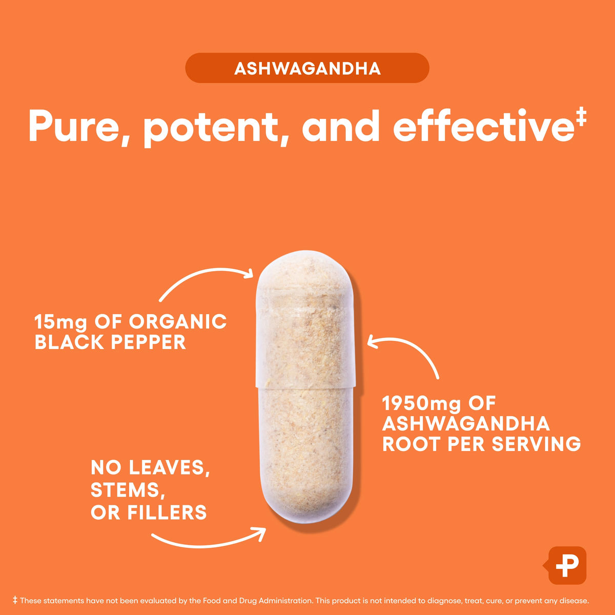 Organic Ashwagandha Root Powder 1950mg 90 Veggie Capsules G100
