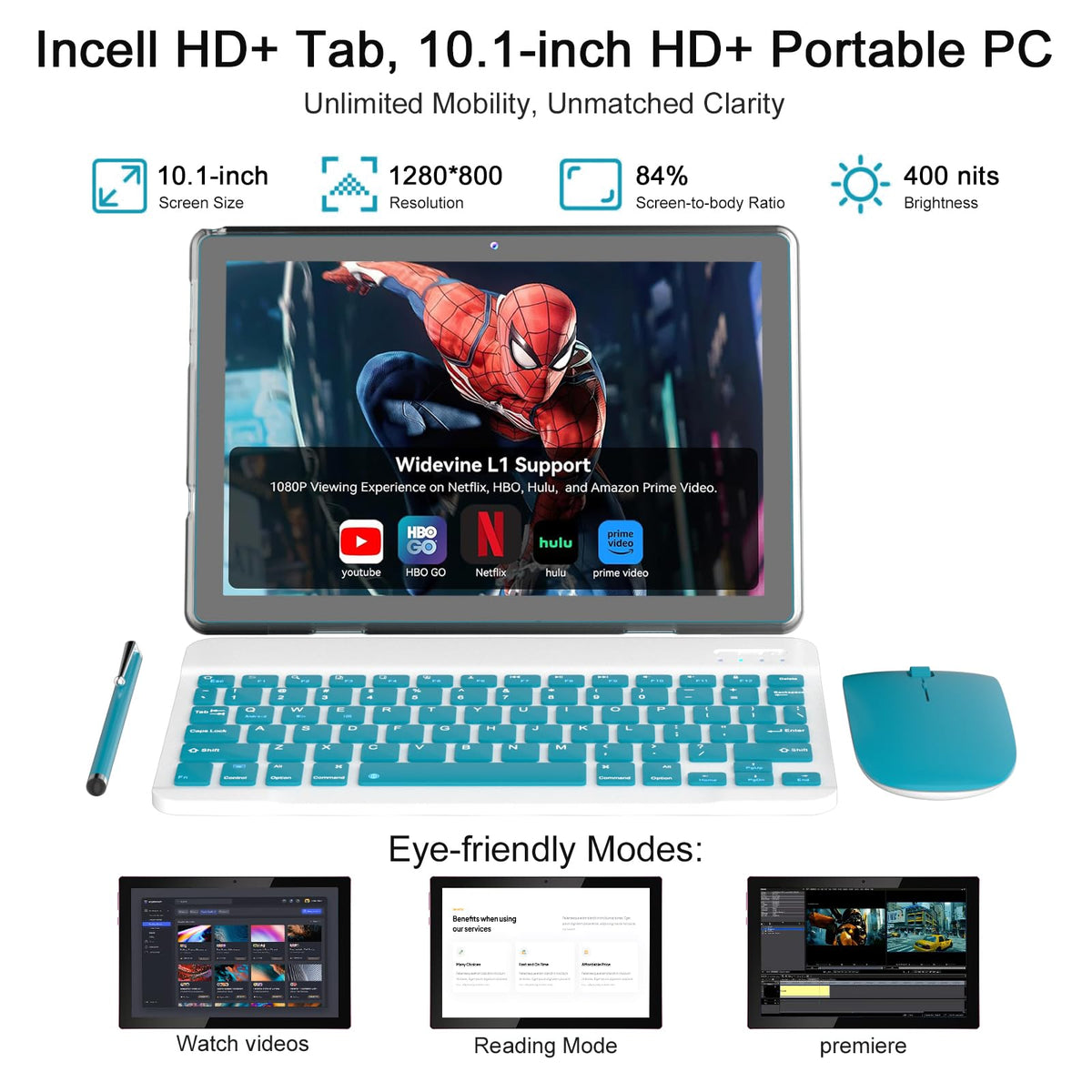 10 inch 2 in 1 Tablet with Keyboard Case D4392