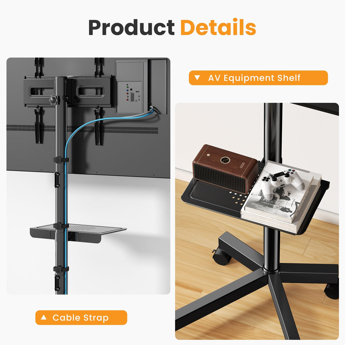 Rolling TV Stand with Wheels for 23-60 Inch F53577