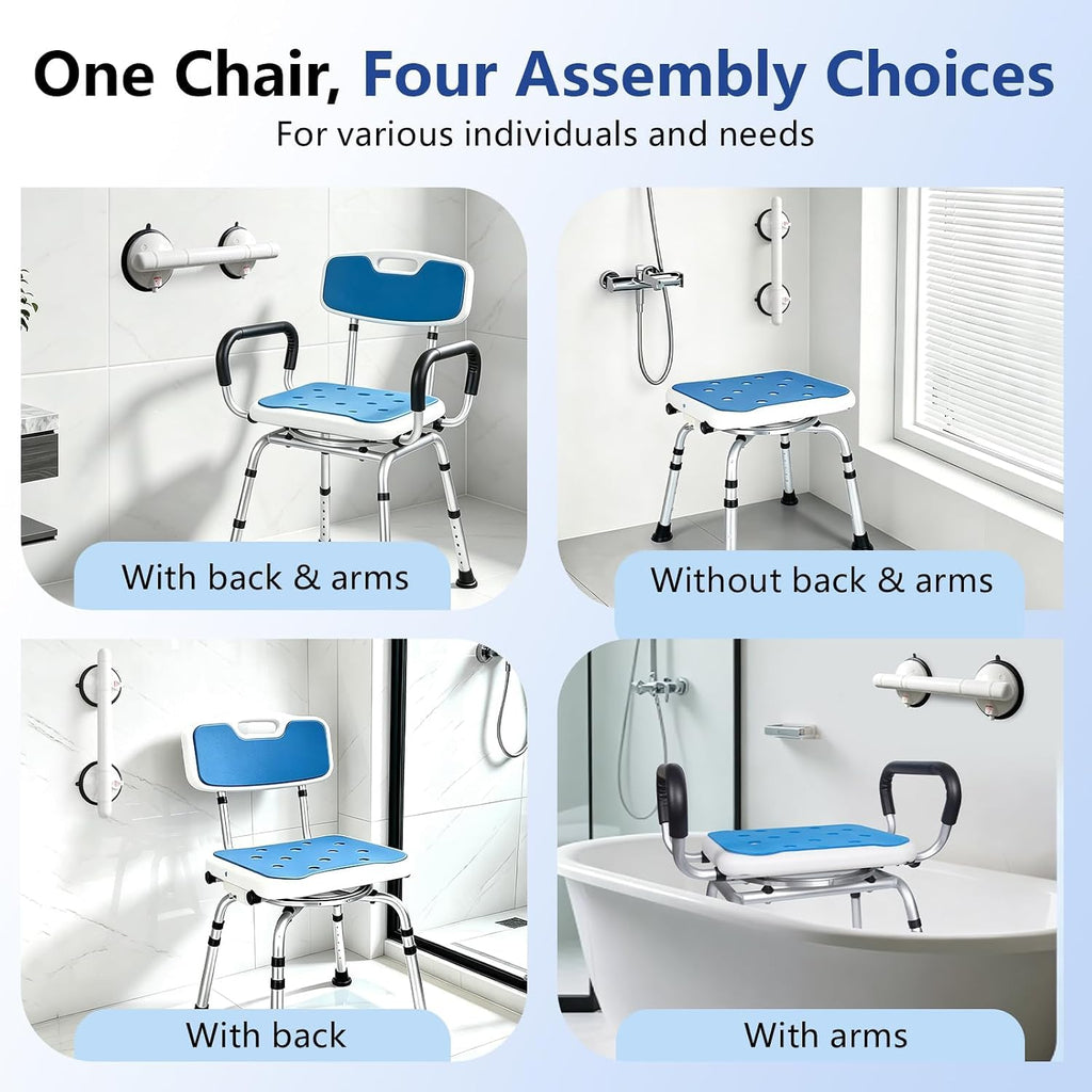 Swivel Shower Chair 500lbs Heavy Duty Adjustable K4455