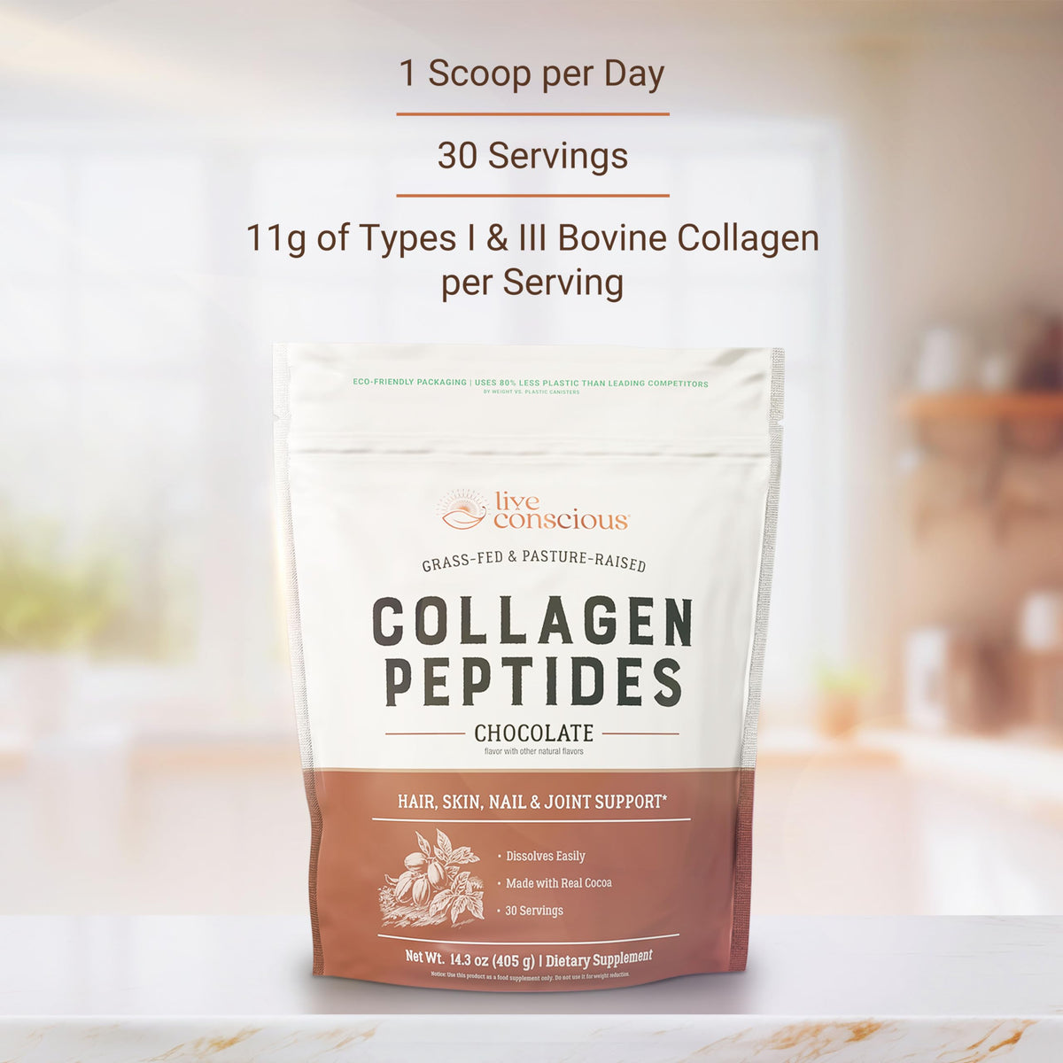 Chocolate Collagen Peptides Powder 15oz J205