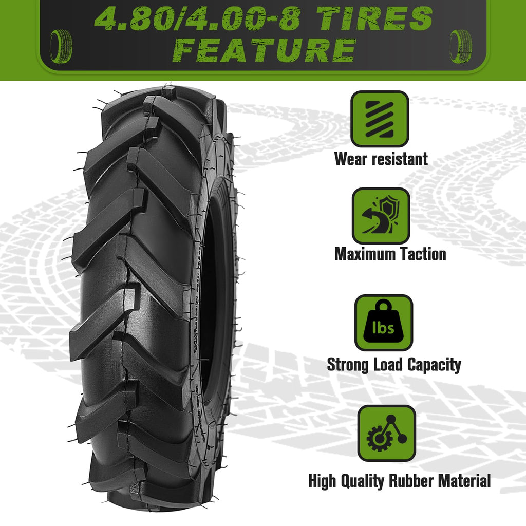 2 PCS 4.80/4.00-8 Tubeless Lawn Garden Tires S44437