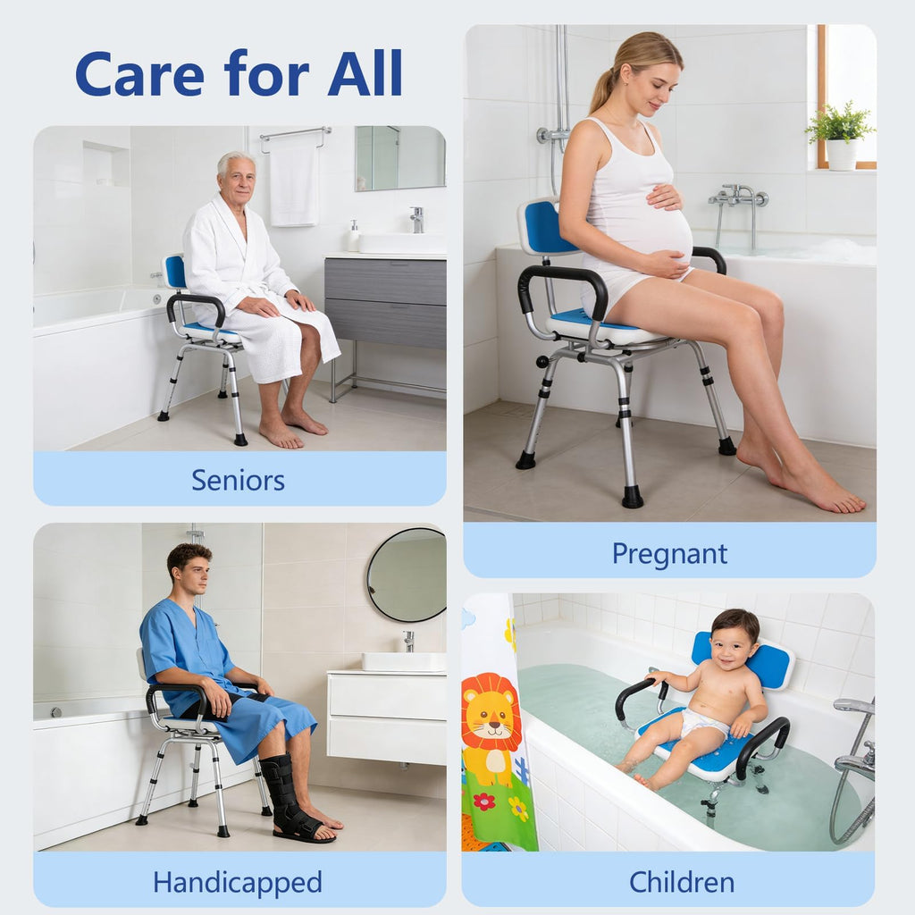 Swivel Shower Chair 500lbs Heavy Duty Adjustable K4455