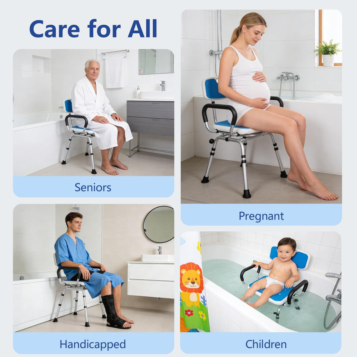 Swivel Shower Chair 500lbs Heavy Duty Adjustable K4455