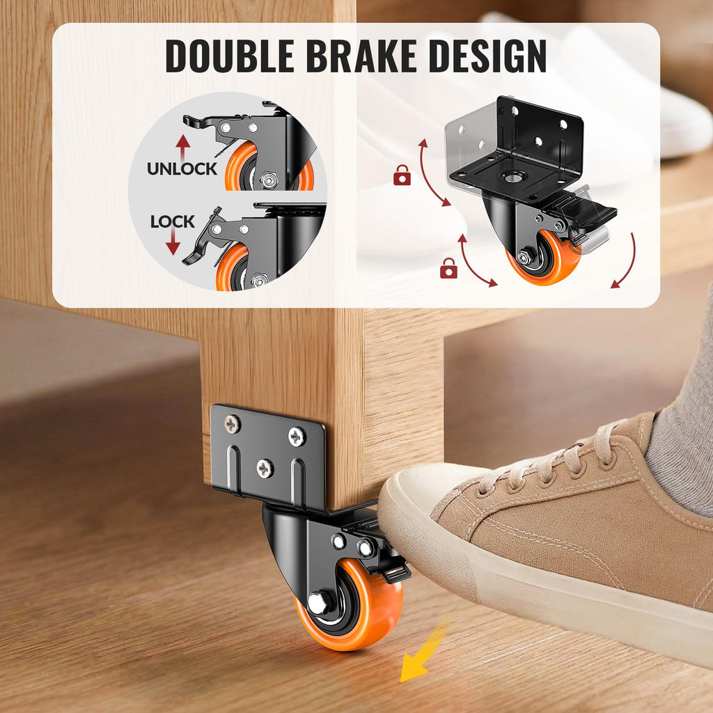 2 Inch Side Mount Caster Wheels Set of 4 Y67034