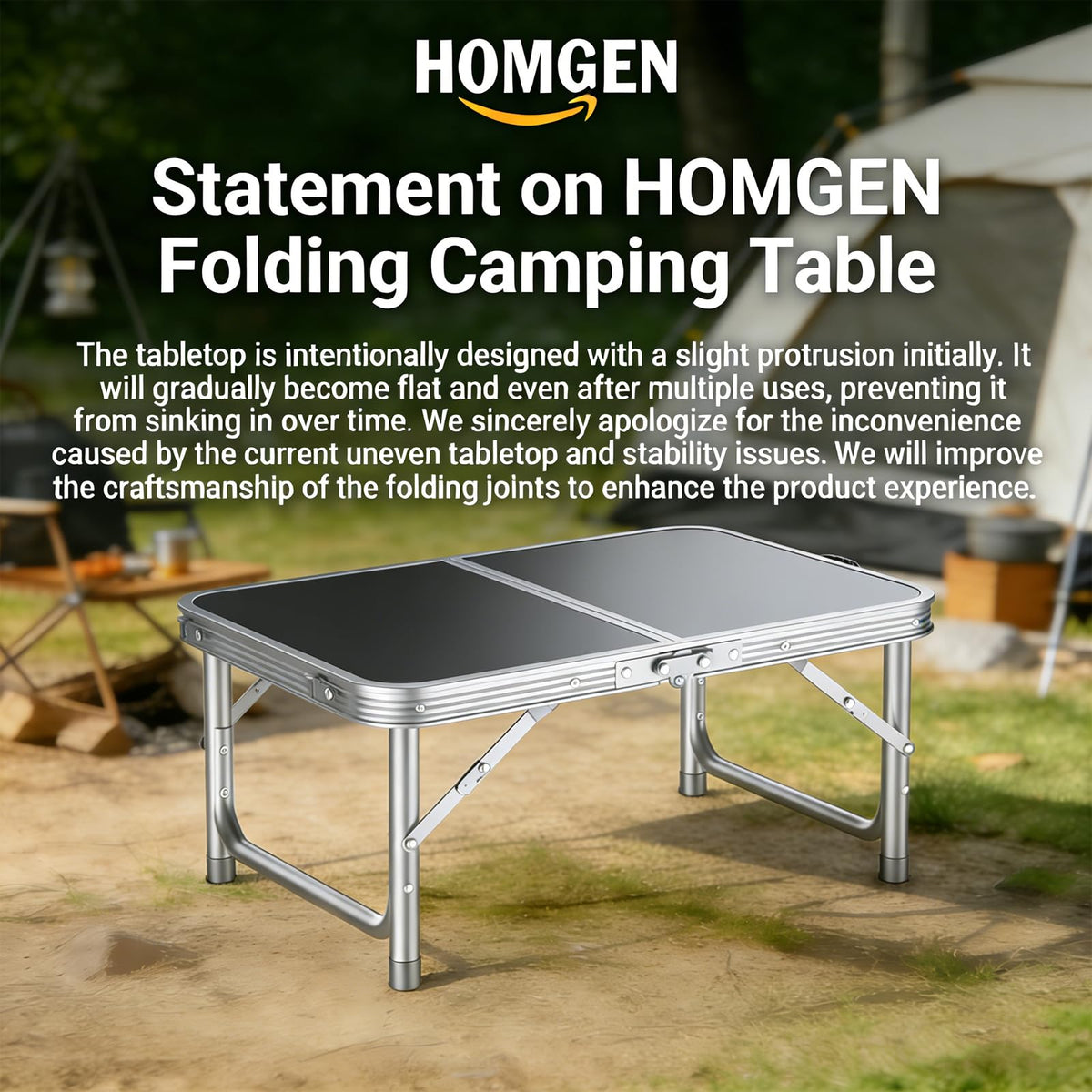 Portable Folding Table 3 Heights Adjustable 23'' L x 16'' W I396415