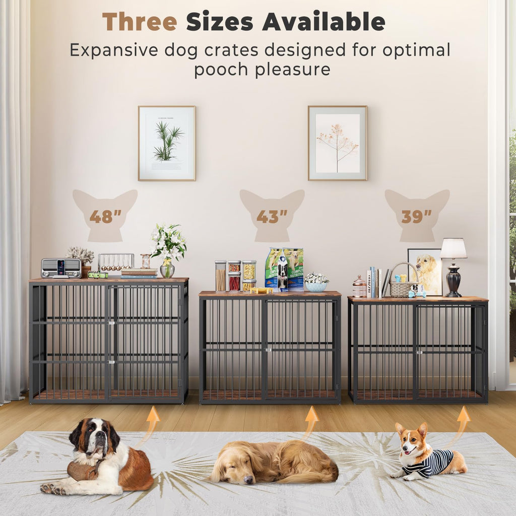 48'' XXL Dog Crate Furniture with 3 Doors T207389