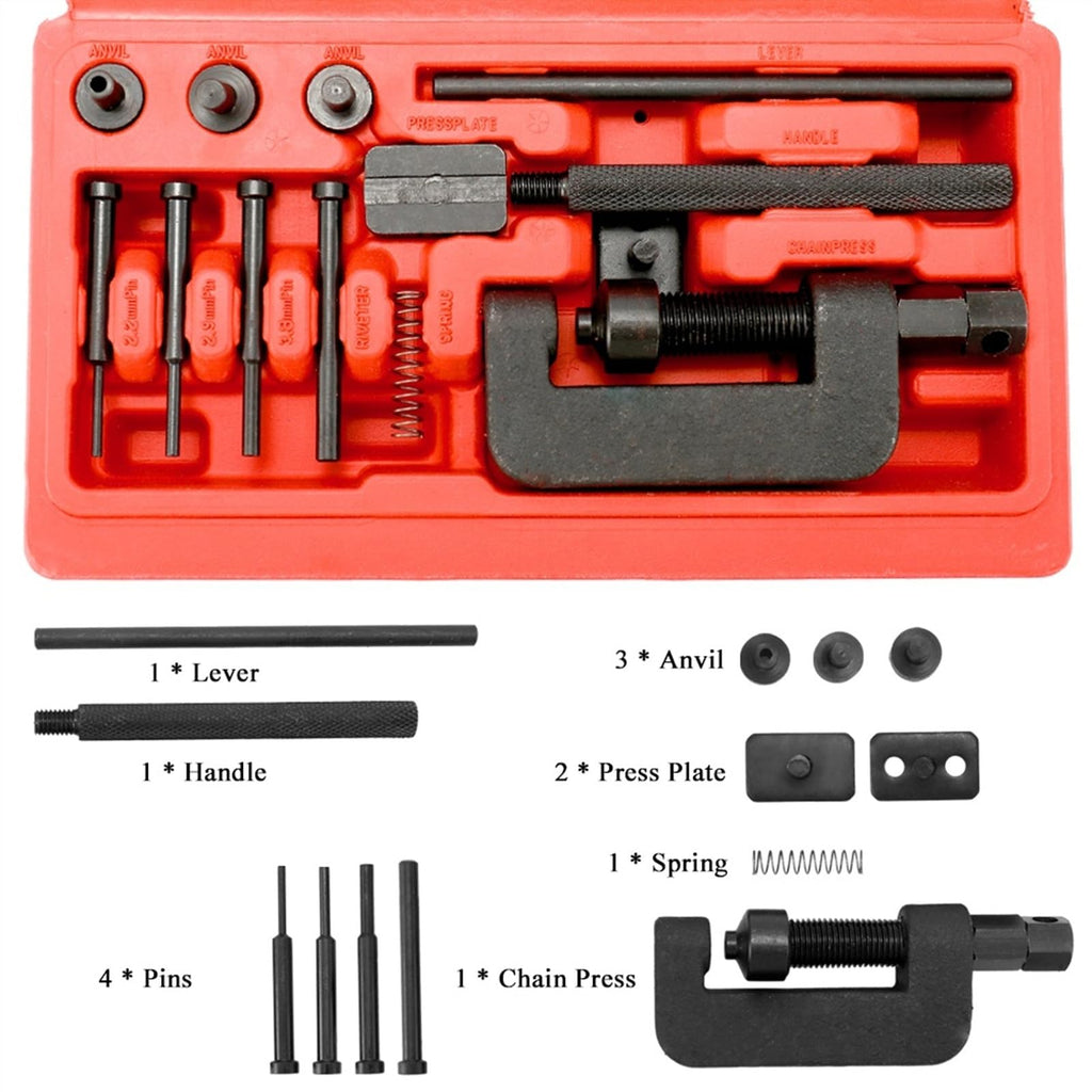Motorcycle Bike Chain Breaker Riveter Tool Set with Carry Box H437