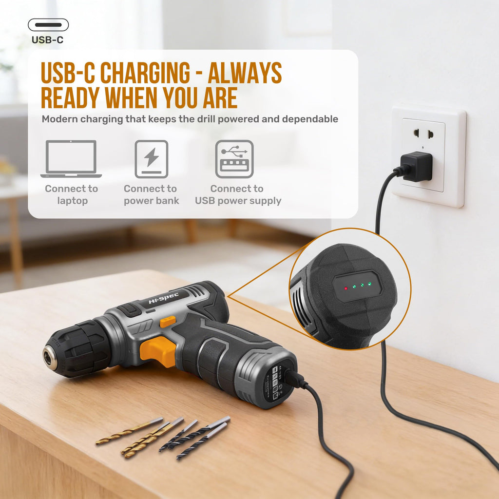 8V Cordless Drill Set & Household Tool Kit N483