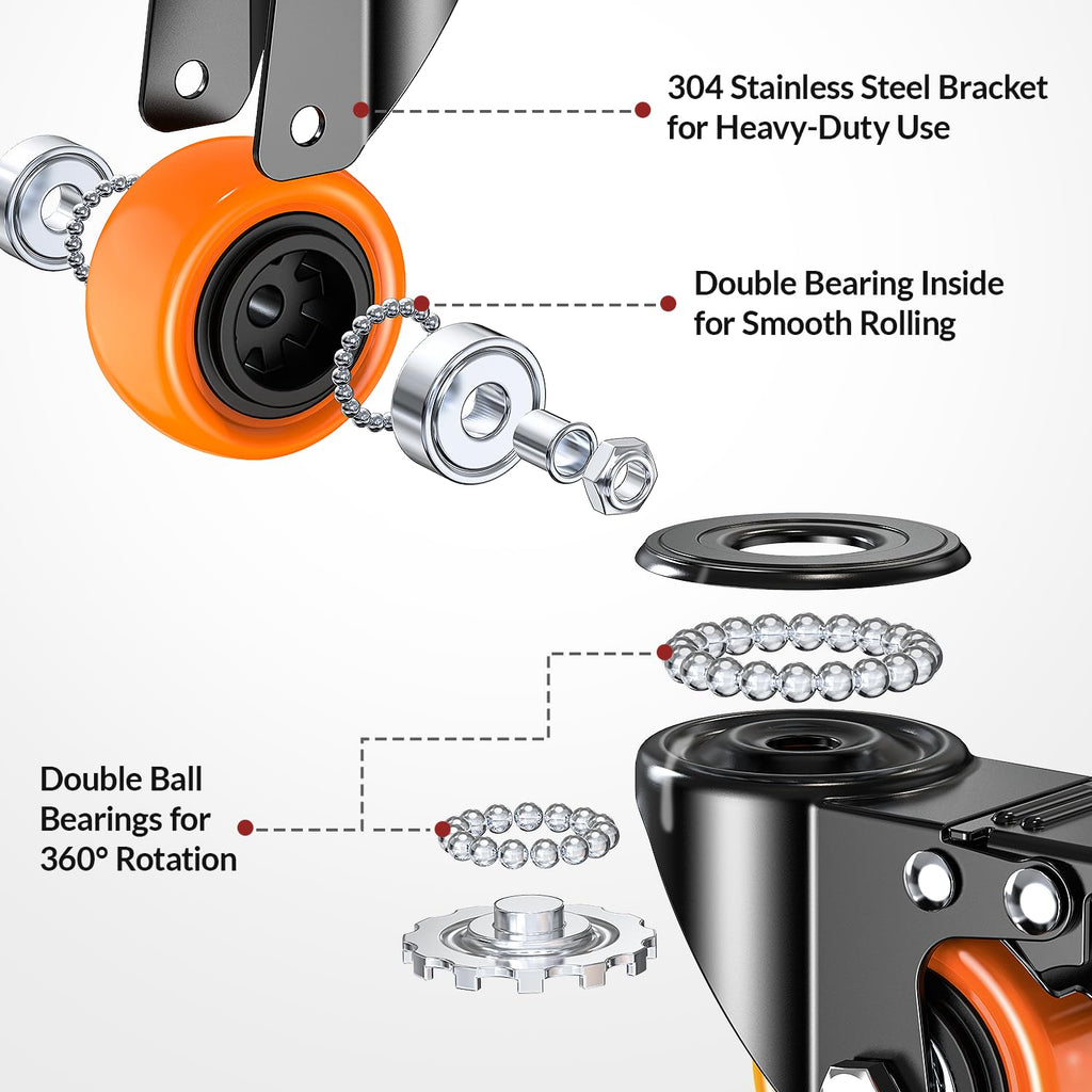 2 Inch Side Mount Caster Wheels Set of 4 Y67034