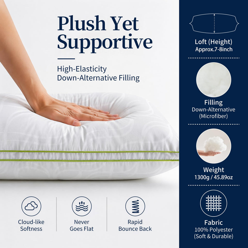 King Size Down Alternative Bed Pillows Set of 2 J802208