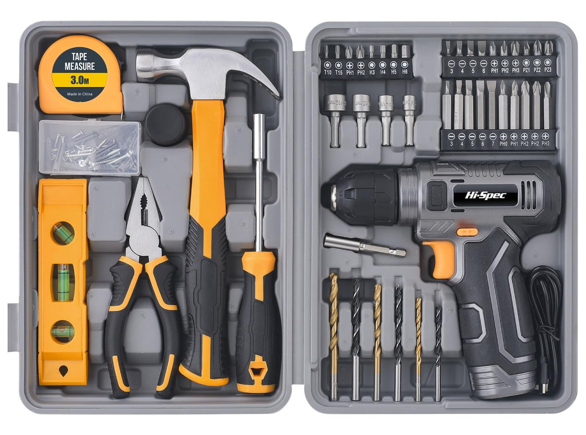 8V Cordless Drill Set & Household Tool Kit N483
