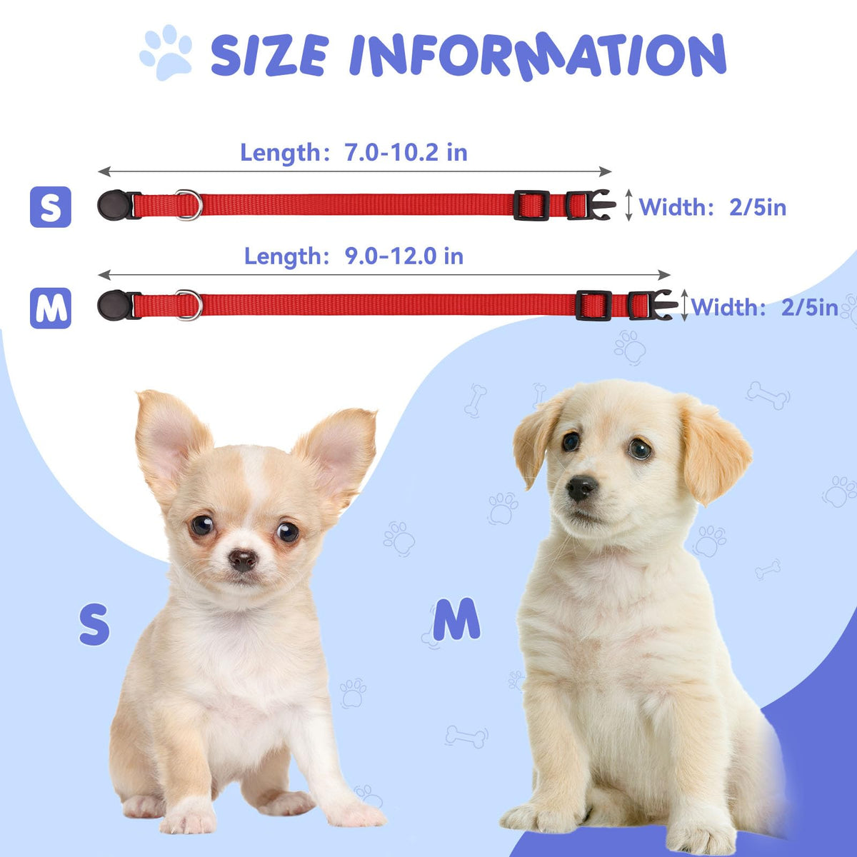 Soft Nylon Puppy Collars 12pcs H774