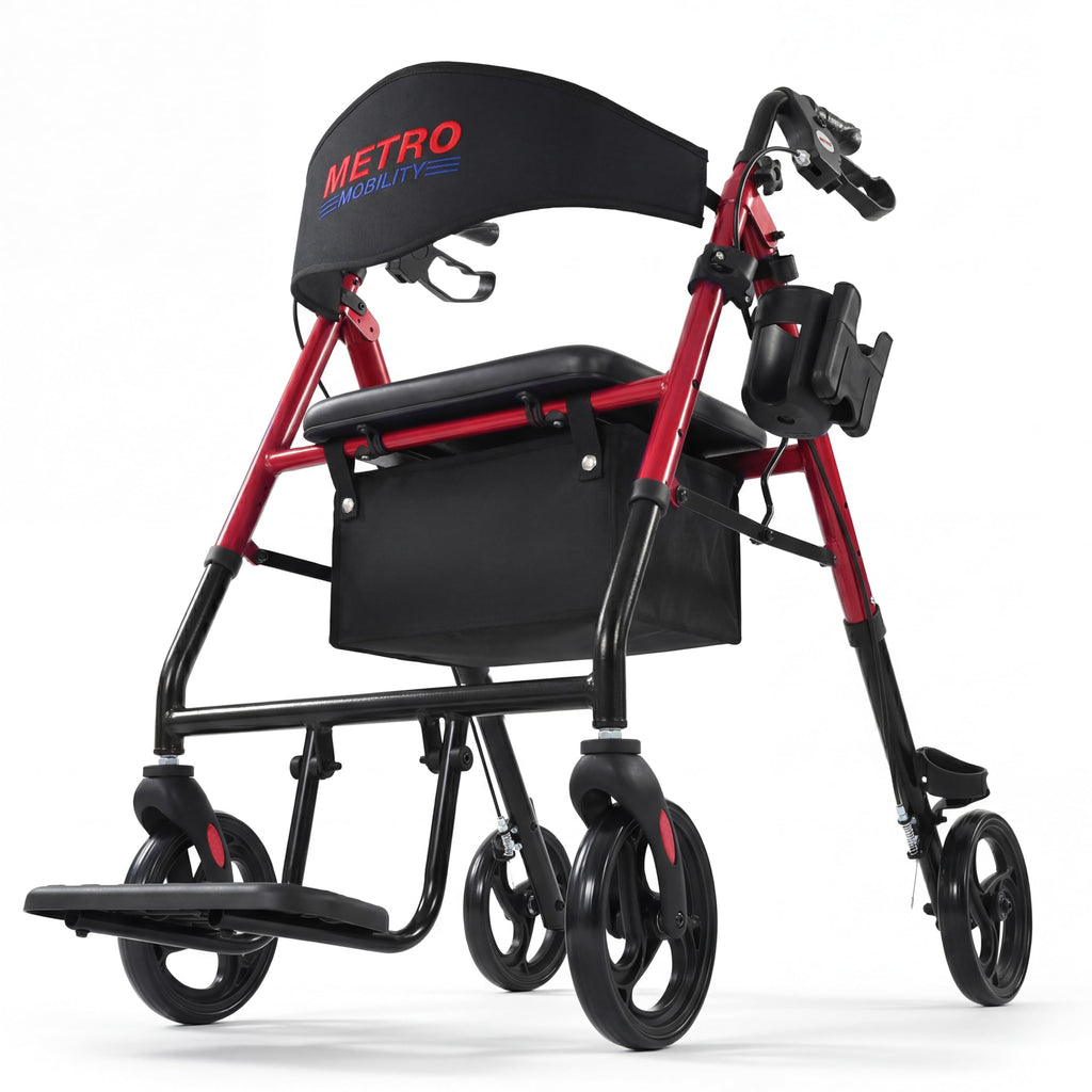 Aluminum 2-in-1 Rollator Walker with Seat R920349