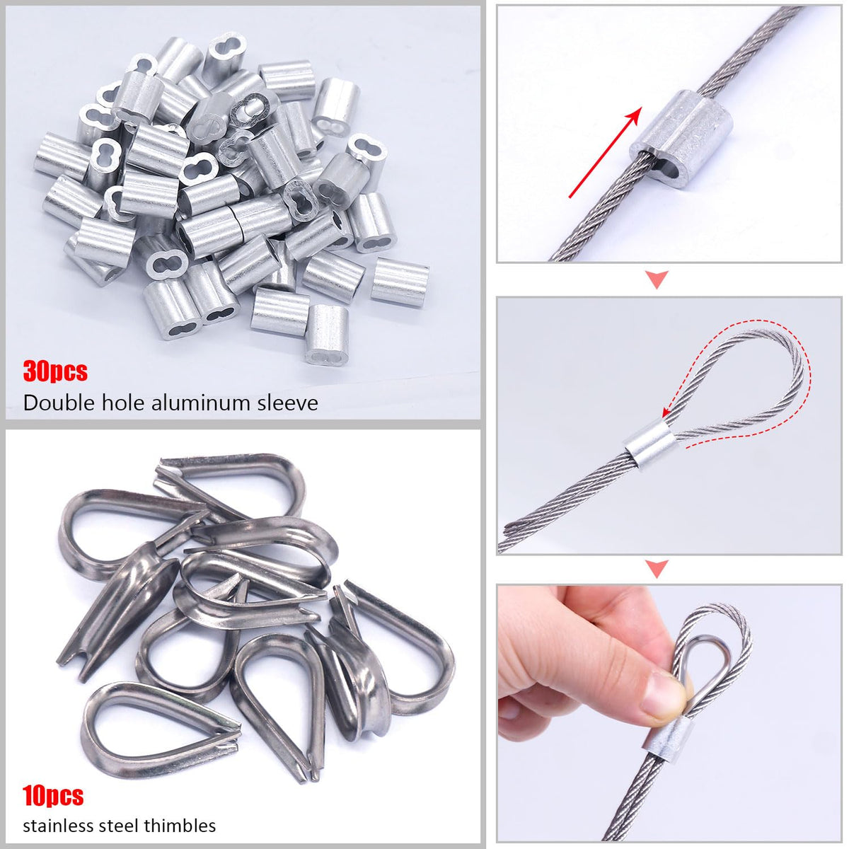 1/8" T316 Stainless Steel Cable Rope 7x7 Wire Rope Z712936
