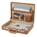 Brown Leather Briefcase with Lock for 16 Inch Laptop S810