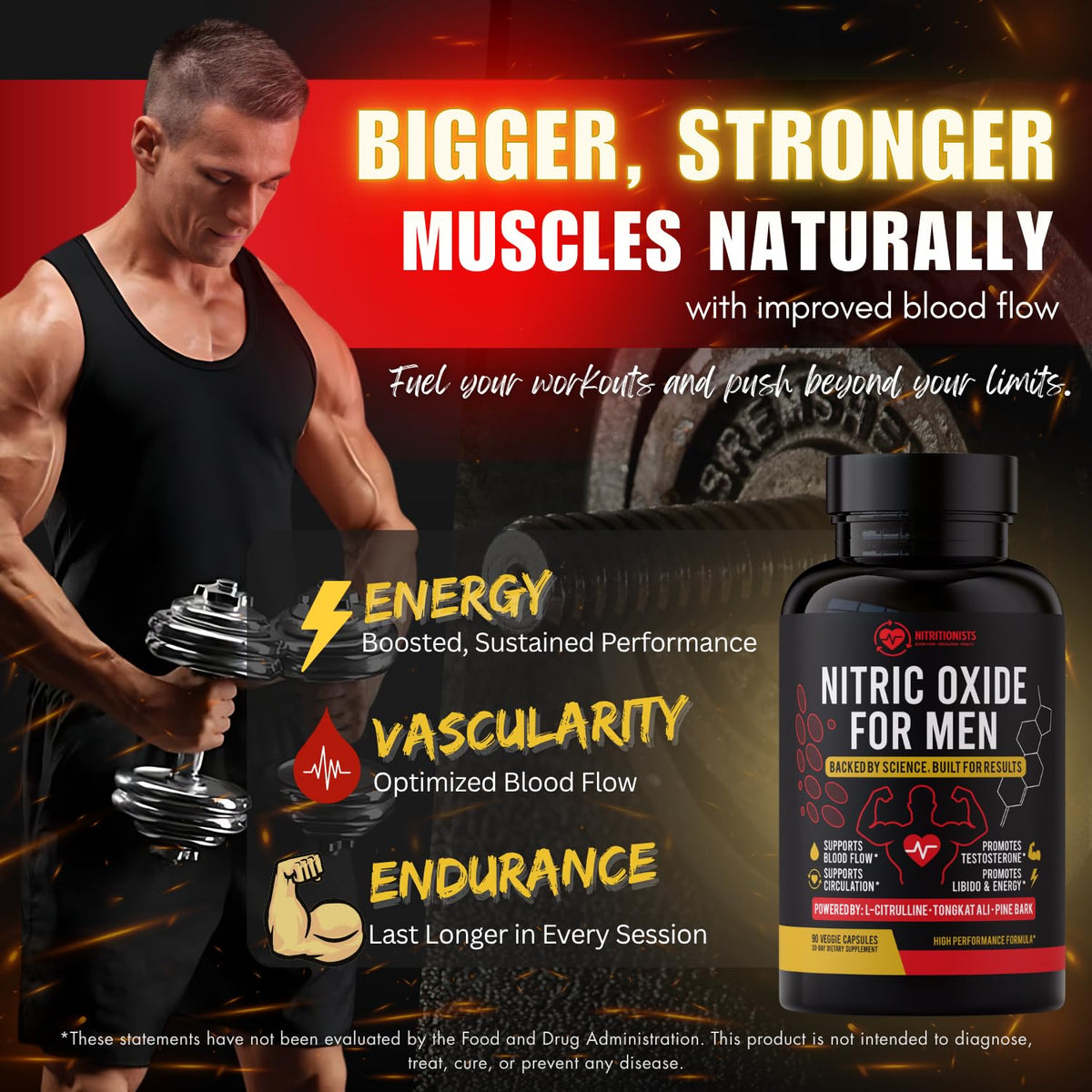 90 Capsules Nitric Oxide Supplement O3736