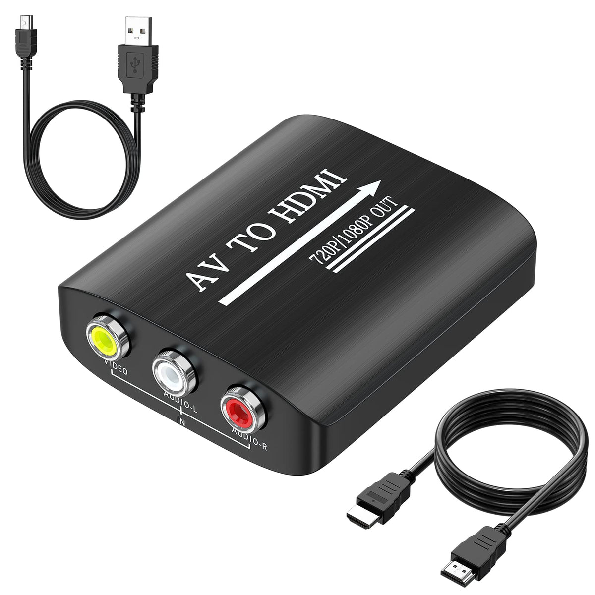 RCA to HDMI AV to HDMI Composite Converter with 3.3ft HDMI Cable G321