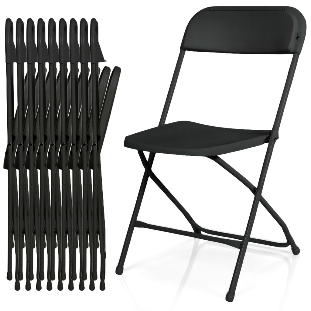 10 Pack Black Plastic Folding Chairs M683891