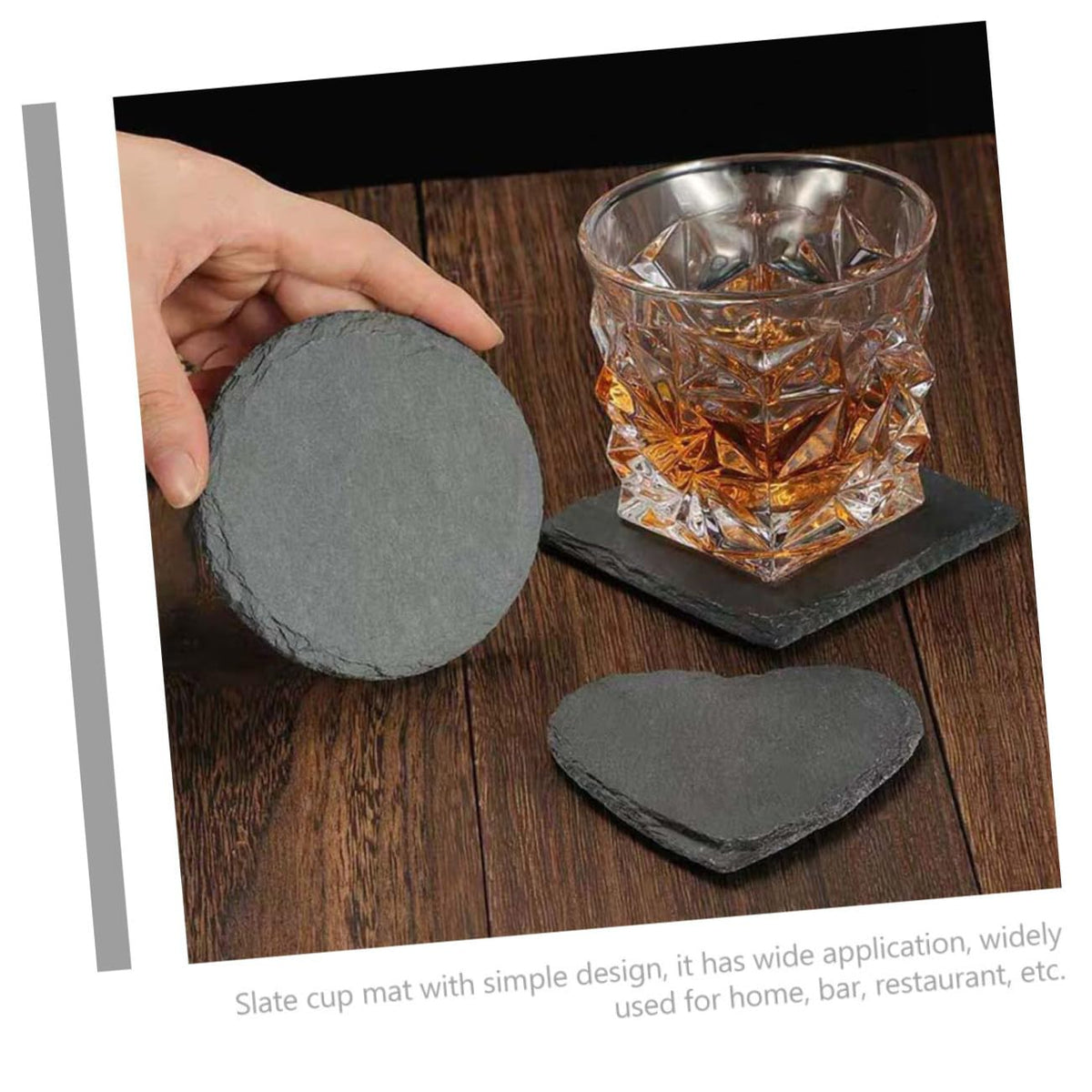 Black 12pcs Natural Stone Coasters G8979