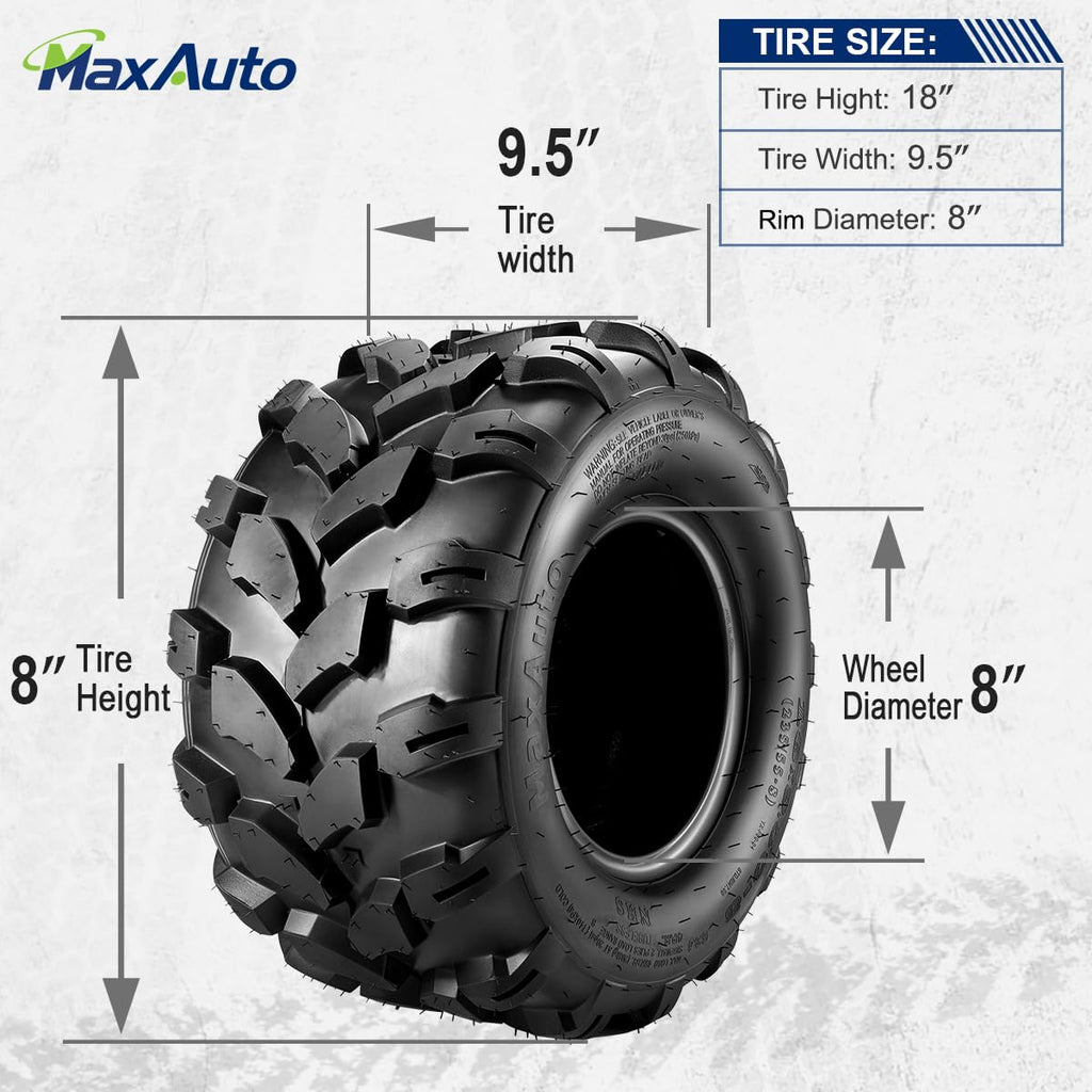 2PCS Sport ATV Tires 18x9.5-8 4PR Off-Road Mud Sand Tires S766905
