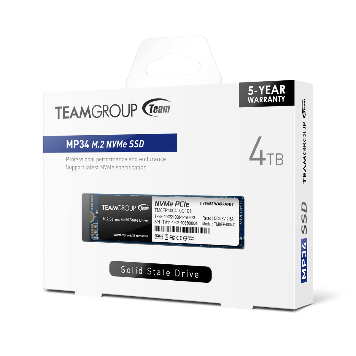 4TB NVMe PCIe Gen3x4 M.2 2280 Internal SSD E312829