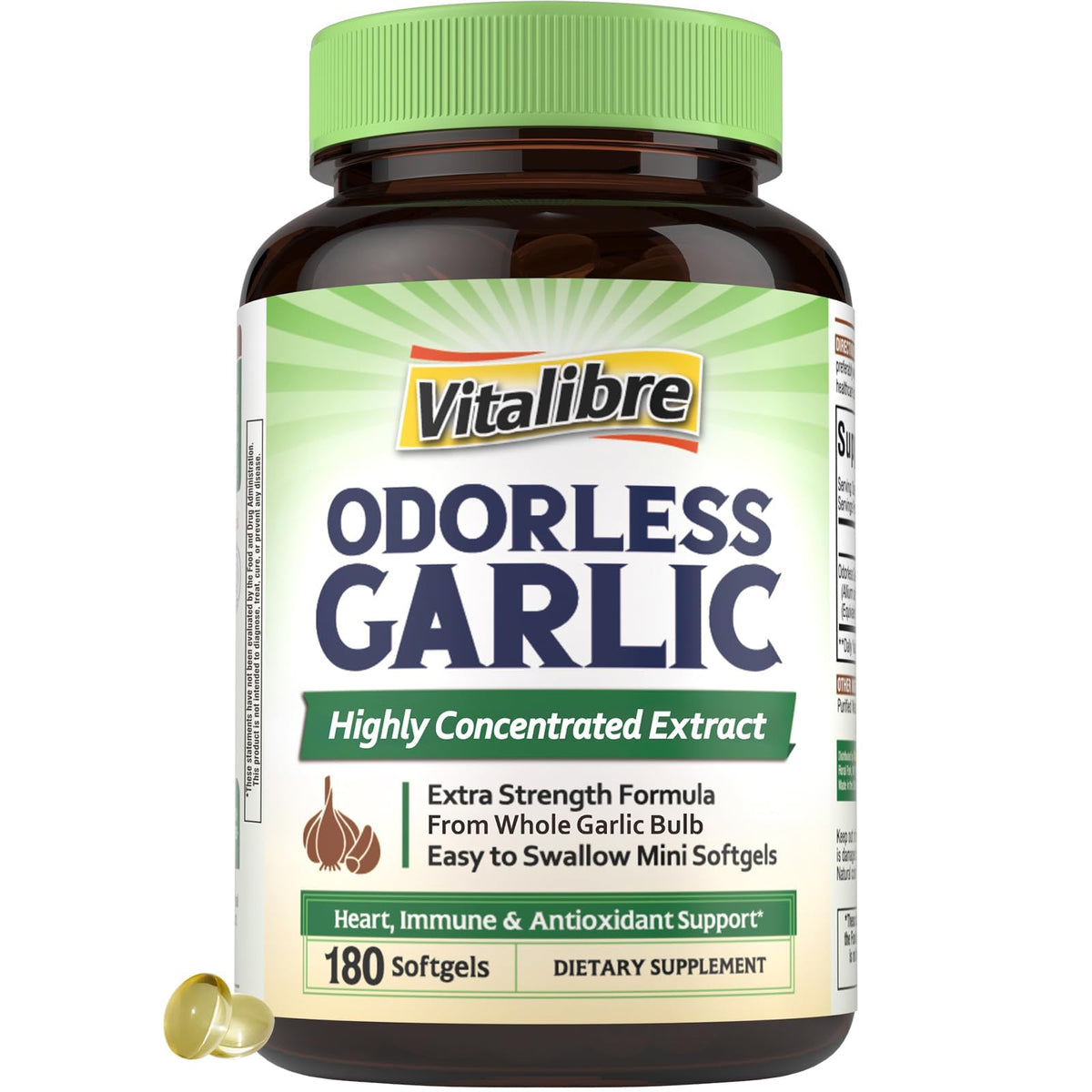 180 Softgels Odorless Garlic Extract B8787