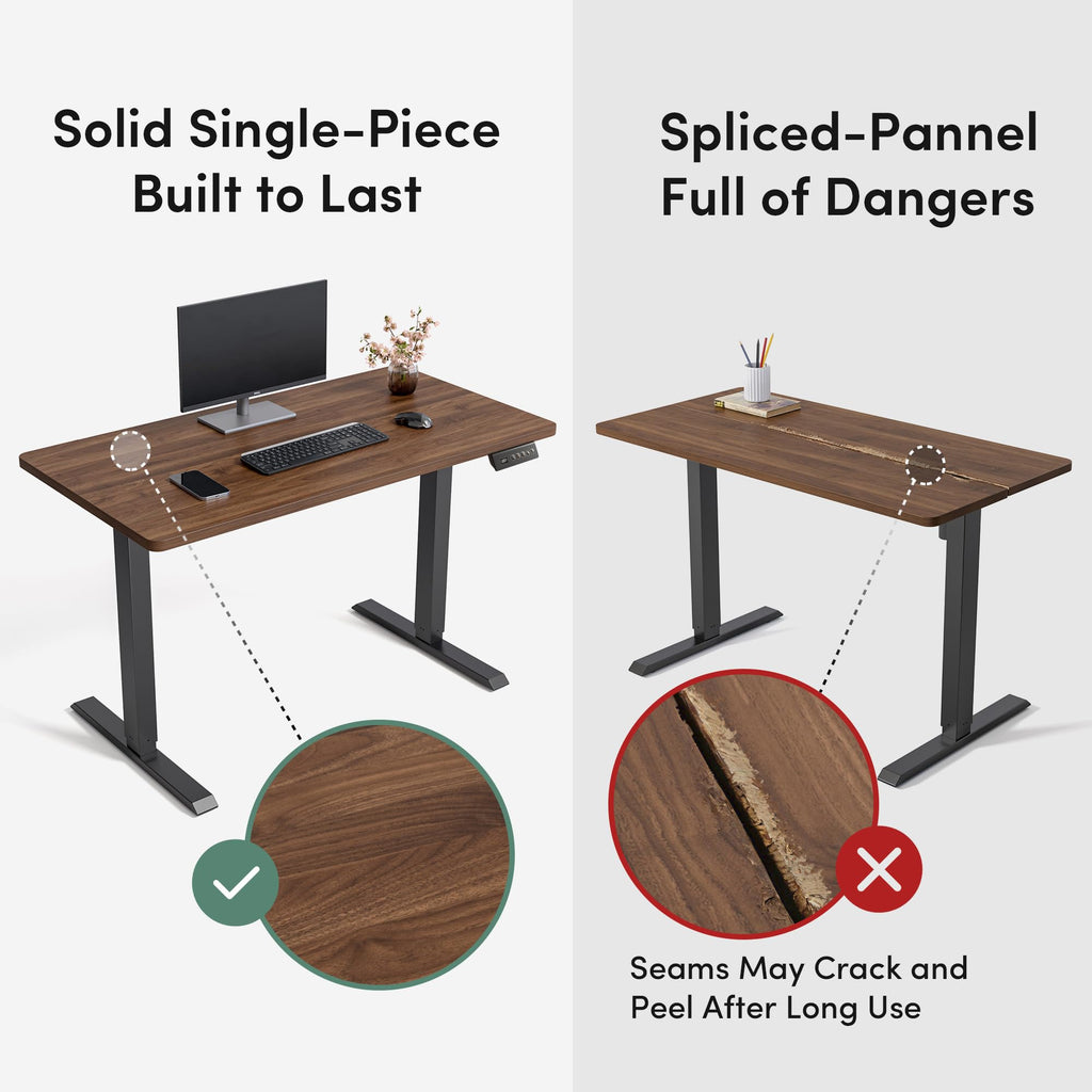 48 x 24 Black Walnut Adjustable Standing Desk H4820