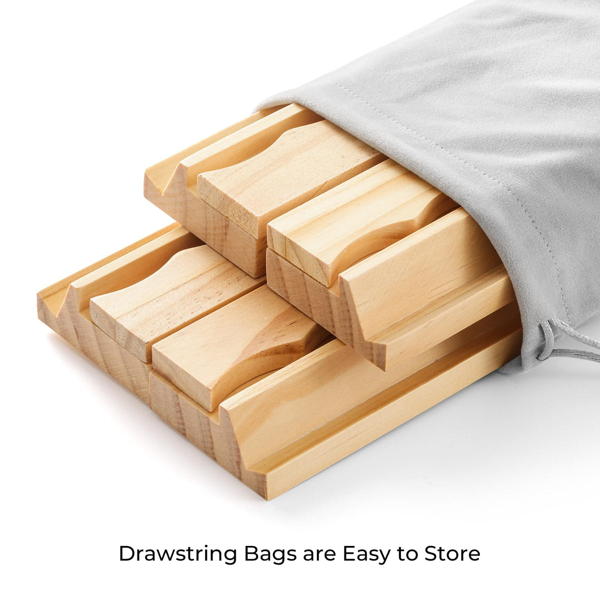 Wooden Mahjong Racks with Magnetic Pushers Set of 4 V43061