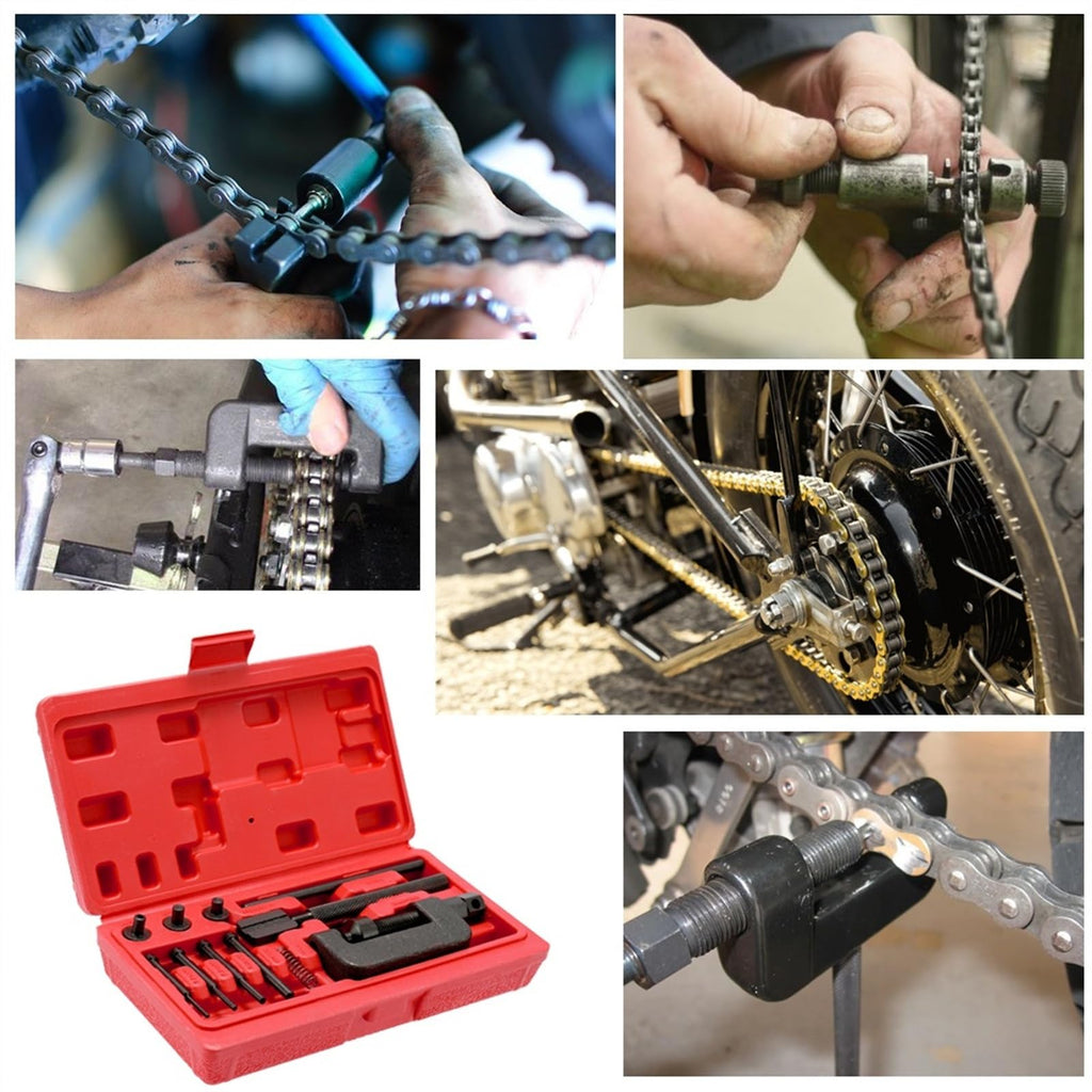 Motorcycle Bike Chain Breaker Riveter Tool Set with Carry Box H437