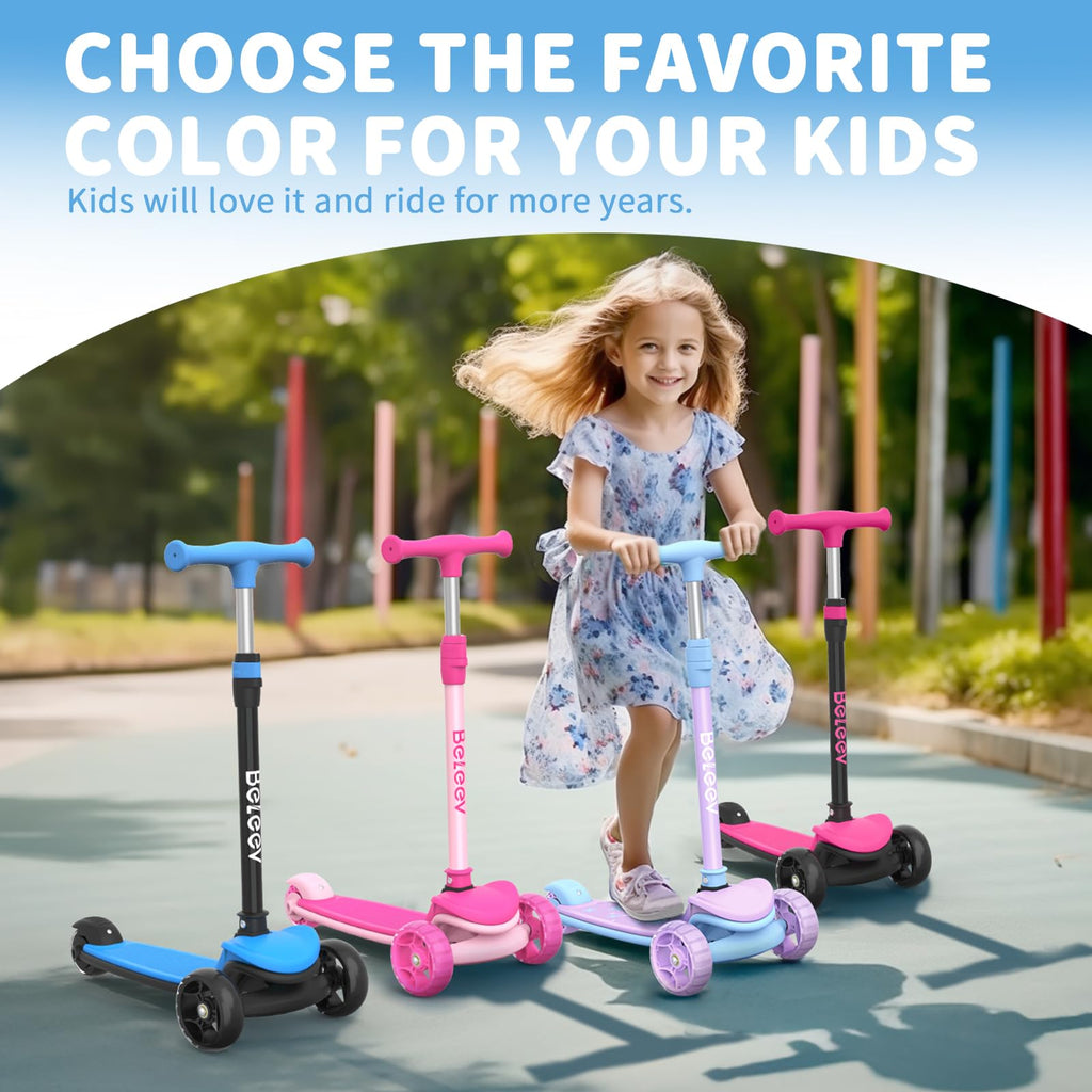 3 Wheel Folding Kick Scooter with LED Light-Up Wheels A36435